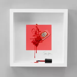 Mini collector Red like Tomato, Stéphane Gautier, mixed media, 27x27cm, singular original piece