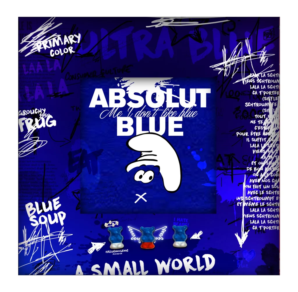 ABSOLUT BLUE 25X25 (Encadré)