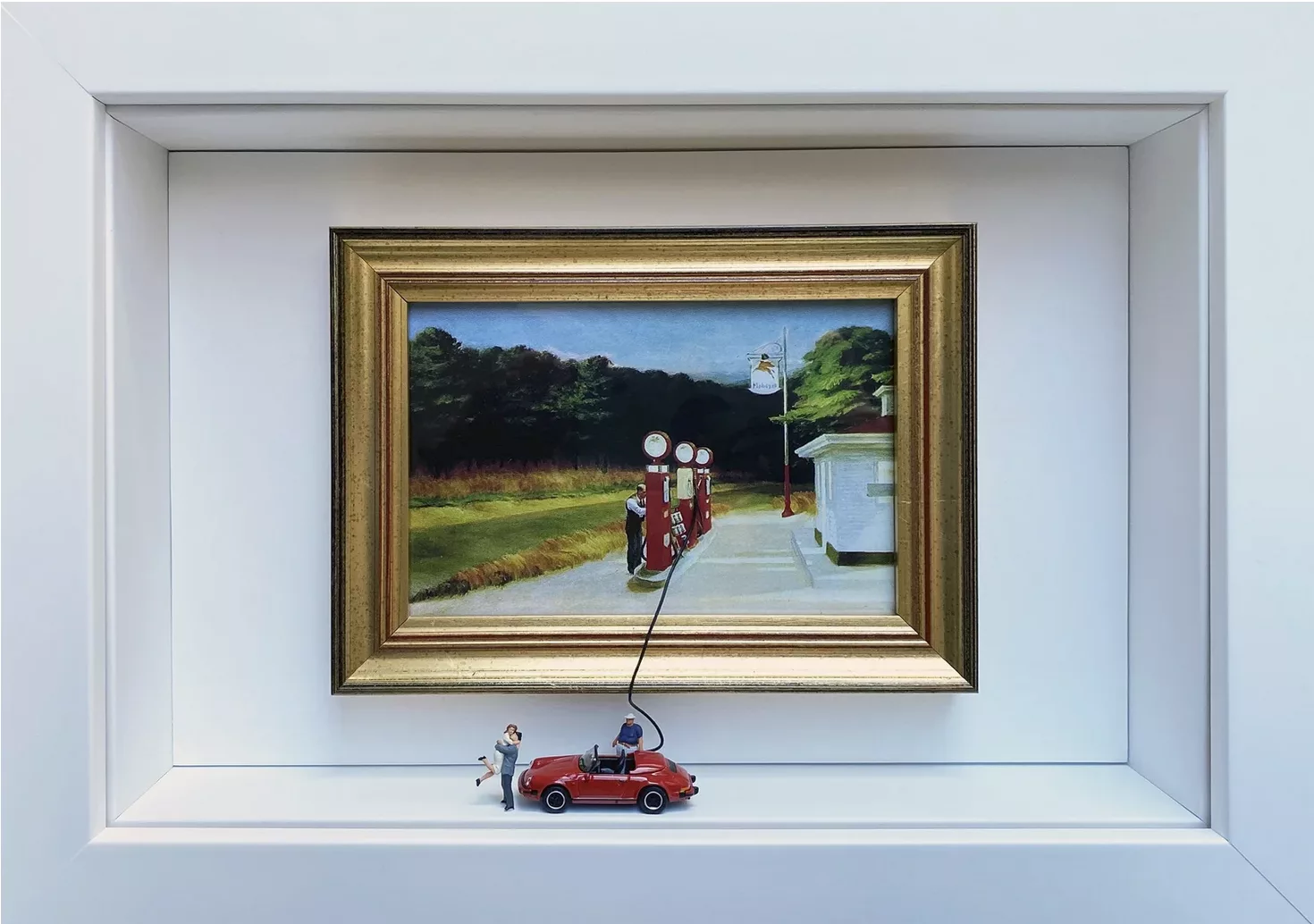Box story fuel by Gatz, 24x34x6cm, mixed media