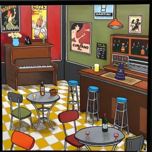 The corner bistro - 66x66cm