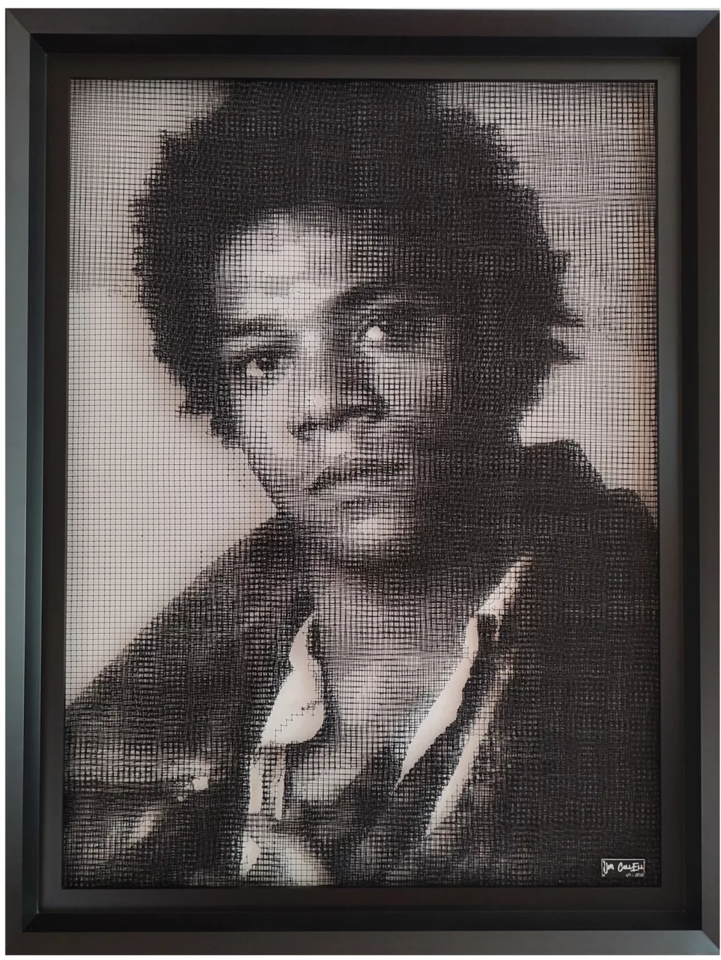 BASQUIAT, treillis métallique, 10x80cm, JM Collell