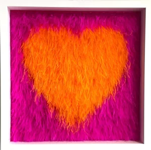 Pop heart orange fushia