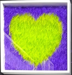 Purple green pop heart