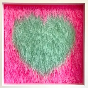 heart grey pink, 50x50cm