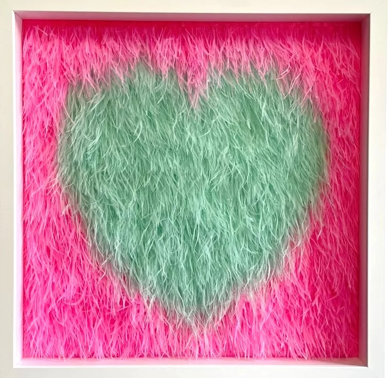 heart grey pink, 50x50cm