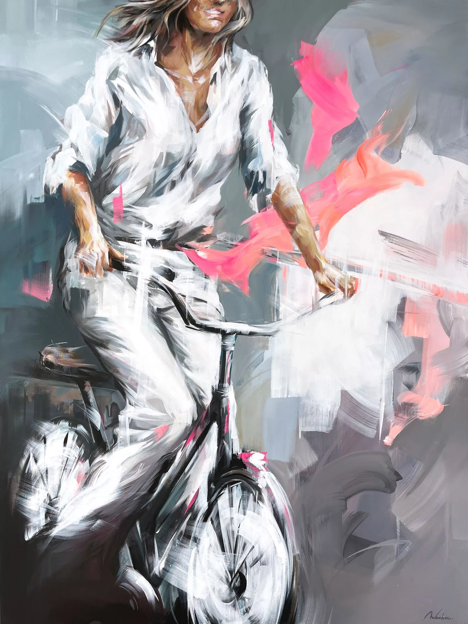 girl on a bicycle 130x97cm