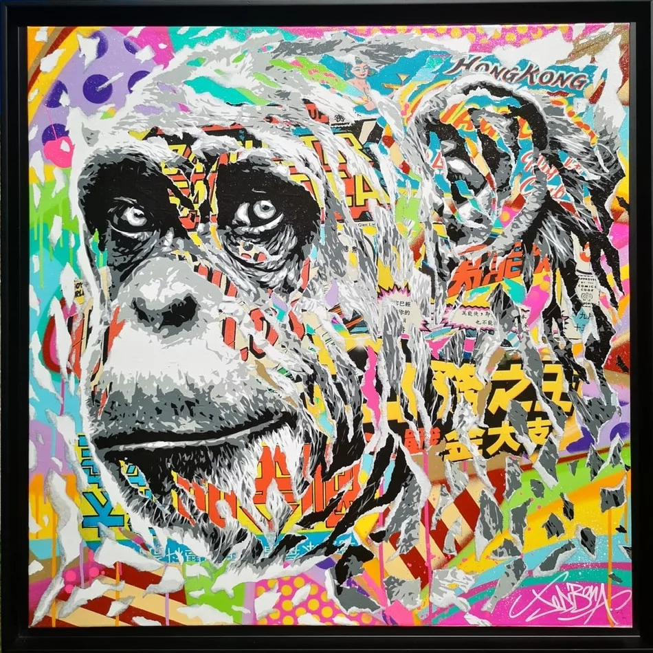 Hong Kong Monkey, 80x80cm