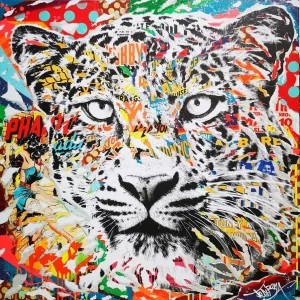 Leo's back, 100x100cm