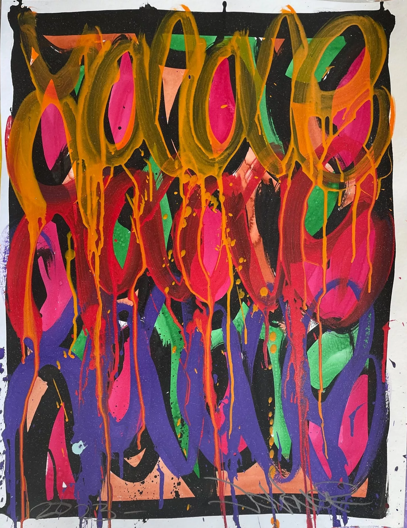 Sans titre III, JonOne, 65x50cm, acrylique et encre sur papier marouflé sur toile.jpg (2) Sans titre III, JonOne, 65x50cm, acrylique et encre sur papier marouflé sur toile.jpg (2)