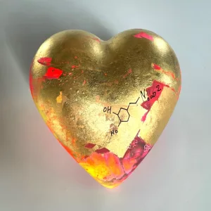 Spray your love I, Technique résine, peinture et feuille d’or 24 carats (2)