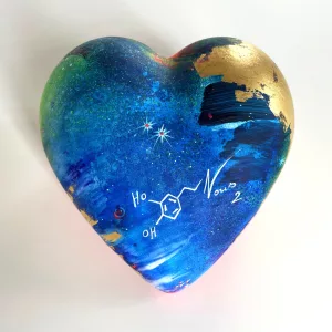 Spray your love II, Resin technique, paint and 24-carat gold leaf (3)