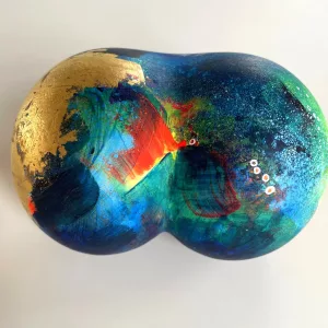 Spray your love II, Resin technique, paint and 24-carat gold leaf (5)