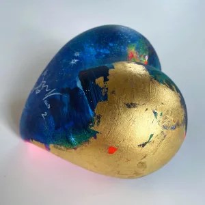Spray your love II, Resin technique, paint and 24-carat gold leaf (6)