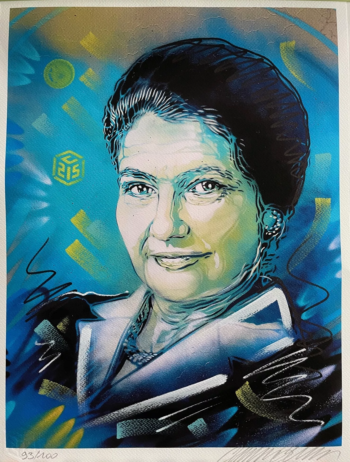 Simone veil, C215, 40x30cm, impression sur canson, 93 sur 100