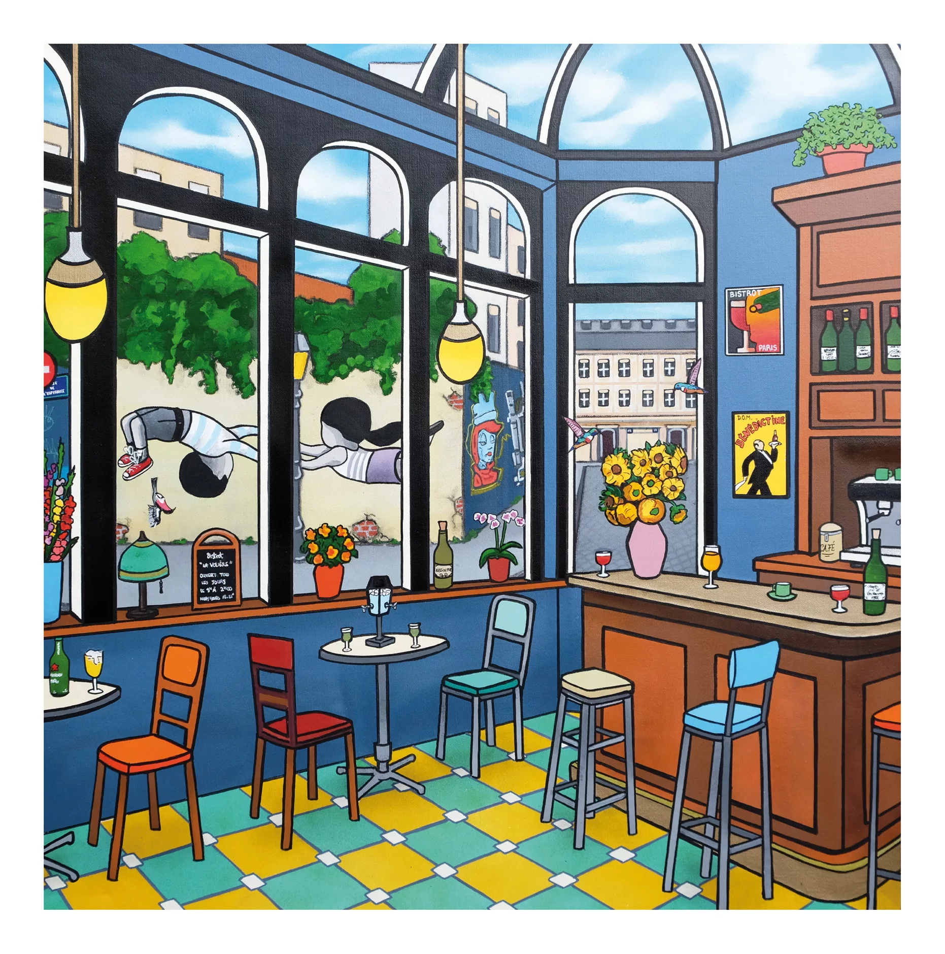 Rue de l'espérance de Fred Alione, bombe aérosol et acrylique sur toile