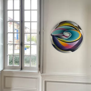 art urbain avec Wesl, Inside 04 diamêtre 80cm, bombe aérosol