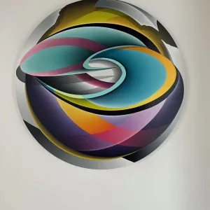 art urbain avec Wesl, Inside 04 diamêtre 80cm, bombe aérosol