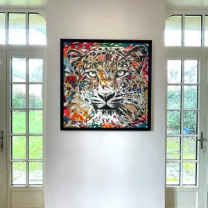 Leo's back de Jo Di Bona, 100x100cm, technique mixte, 1/1