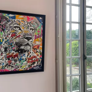 Panther street de  Jo Di Bona, 70x60cm, technique mixte, 1/1