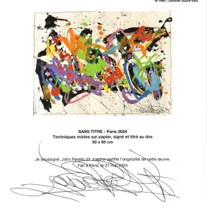 JonOne certificate of authenticity