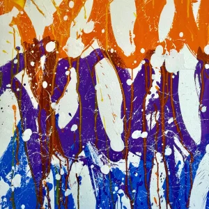 Untitled IV, gouache and ink on paper mounted on canvas with black wooden frame, by Jonone, 65x50cm .jpg (4)