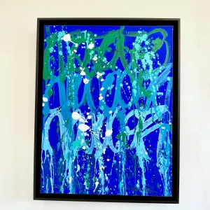 Untitled VI, gouache and ink on paper mounted on canvas with black wooden frame, by Jonone, 65x50cm .jpg (2)