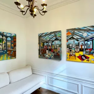 Factory, 100x100cm, mixed technique on canvas
