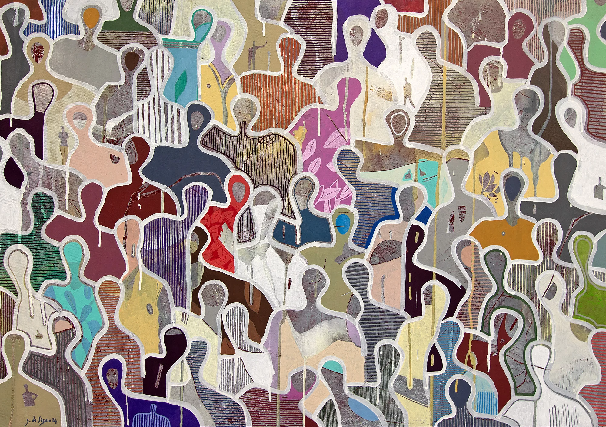 J+diagonal of flowers... - 65x92cm, Gaëtan de Séguin- 2024