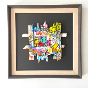 Bart Attack by Onemizer, 50x50cm, mixed technique on wood, 2024,(2)