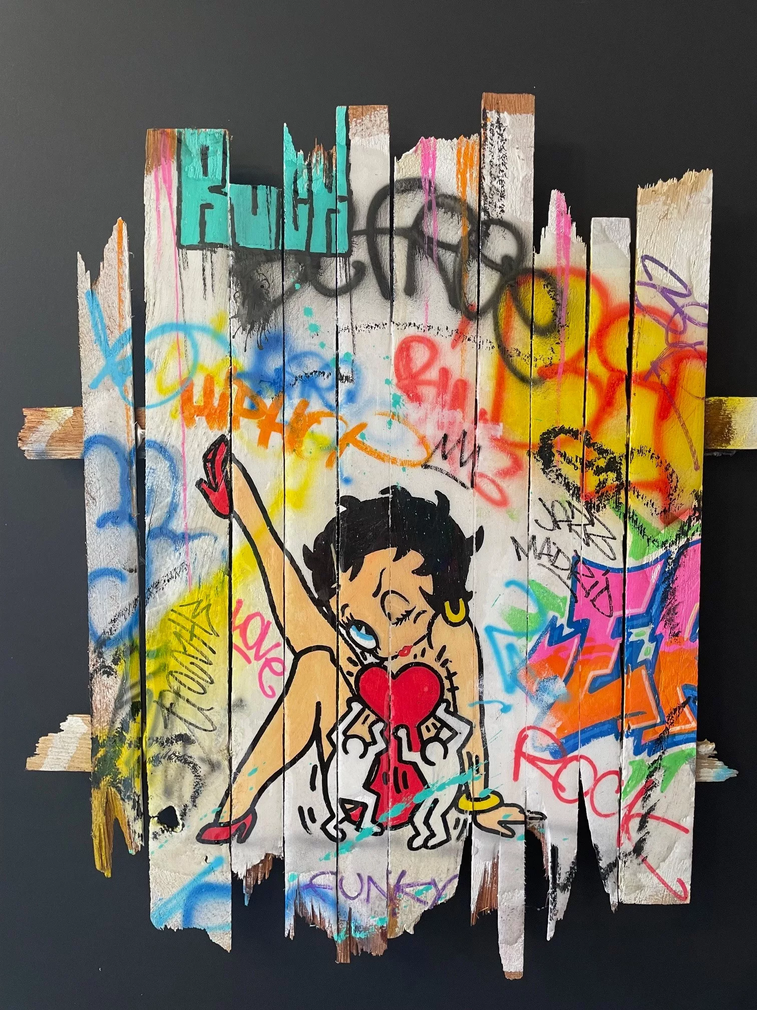 Betty de Onemizer, technique mixte sur bois, 2024, 65x65cm (3) Betty de Onemizer, technique mixte sur bois, 2024, 65x65cm (3)