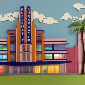 Breakwater at noon, cut paper, unique piece, 50x100cm, Jérôme bourgeot (1)