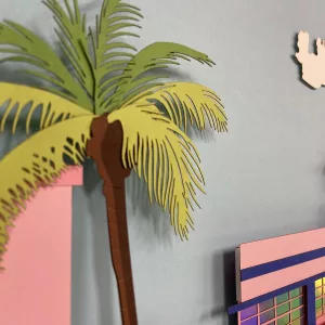 Breakwater at noon, cut paper, unique piece, 50x100cm, Jérôme bourgeot (2)