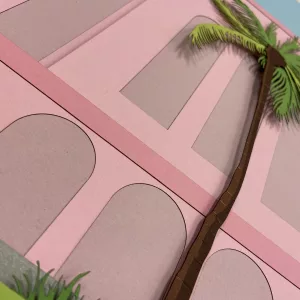 Breakwater at noon, cut paper, unique piece, 50x100cm, Jérôme bourgeot (6)
