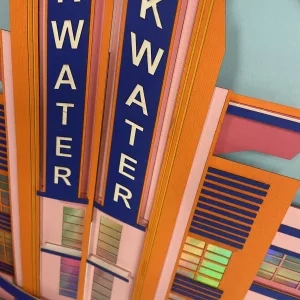 Breakwater at noon, cut paper, unique piece, 50x100cm, Jérôme bourgeot (8)