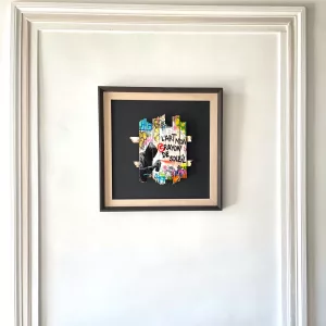 Crayon de soleil de Onemizer, technique mxite sur bois, 2024, 50x50cm (1)