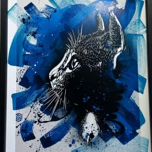 Digigraphie hand-enhanced with acrylic by C215 on fine art paper, Unique piece in edition of 30, urban stencil art (5)