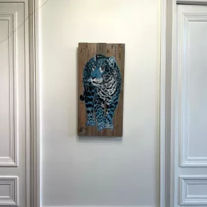 Jaguar bleu, 73x36cm, Mosko, art urbain (1)