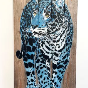 Jaguar bleu, 73x36cm, Mosko, art urbain (4)