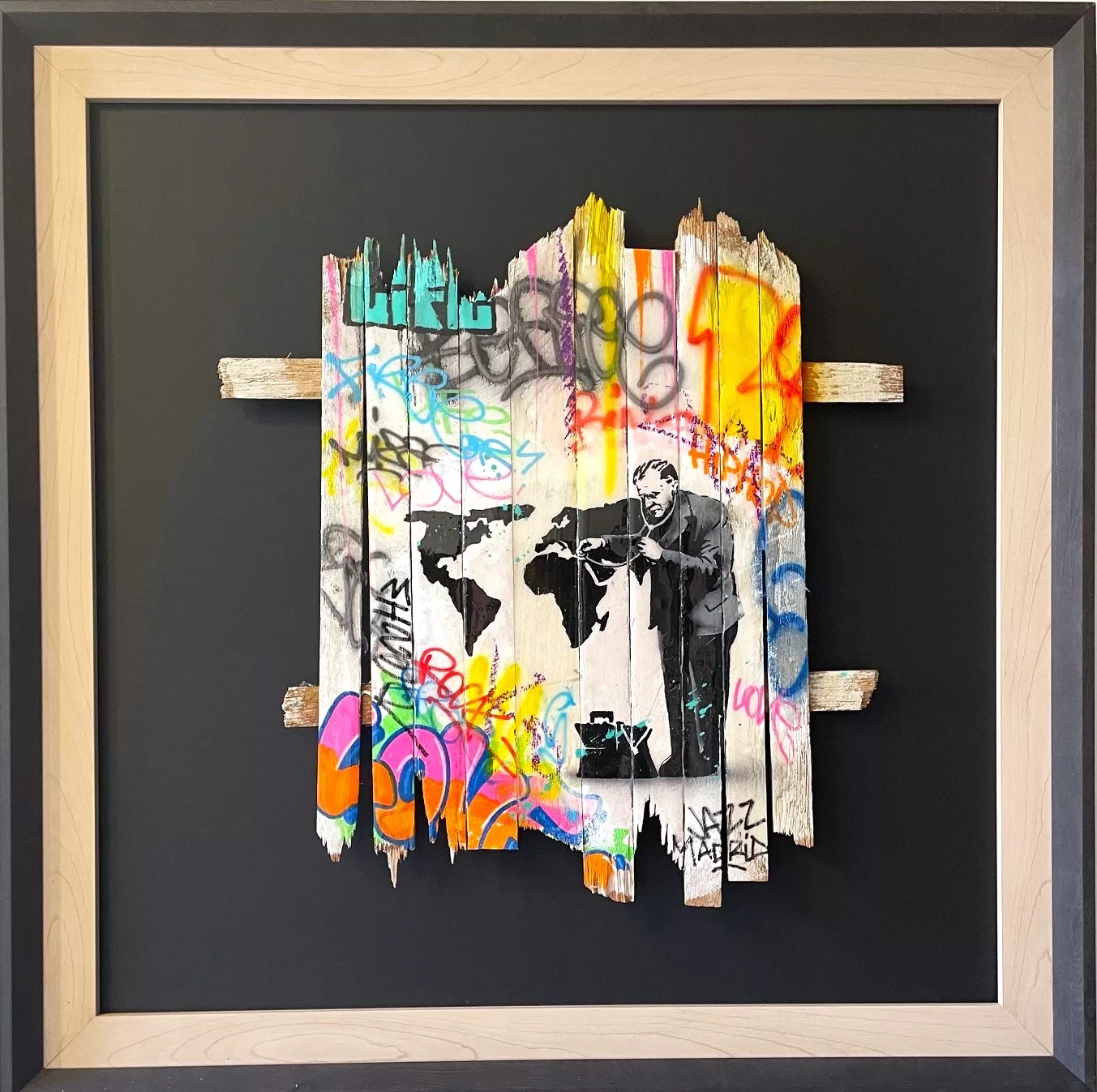 Médecin de Onemizer, technique mixte sur bois, 2024, 65x65cm (6)