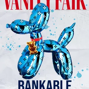 Original pop art work inspired by Jeff Koons' Balloon Dog on the cover of Vanity Fair, recreated by Stéphane Gautier. (2)