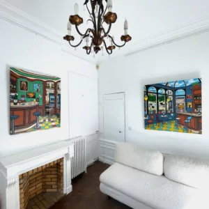 Le bar, 100x80cm, mixed technique on canvas
