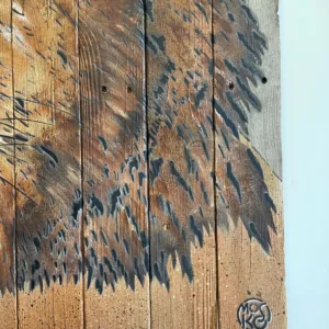 Le lion de Mosko, aerosol and acrylic on wood, 78x74cm (4)