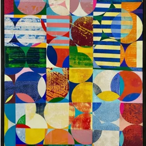 ‘Bubble, baubles, balls’ 50x60cm, Matt Dosa, spray and acrylic on panel, unique art. ajpg