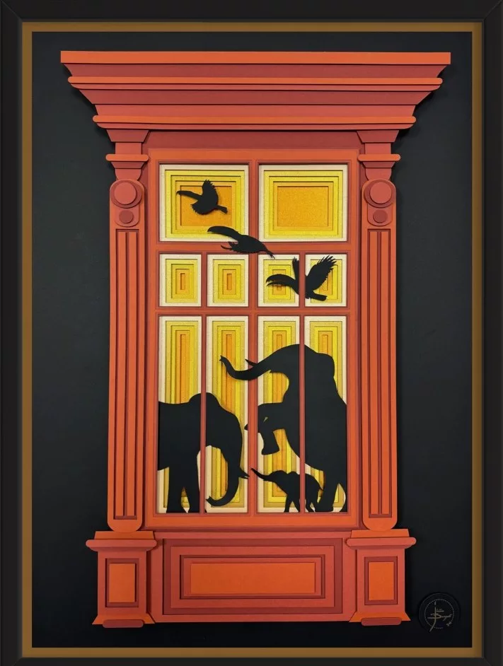 Les éléphants, 70x50cm