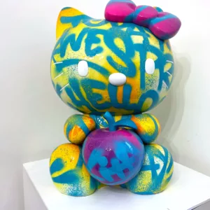 Hello Kitty by Nasty, 54cm, spray paint on resin sculpture (1)