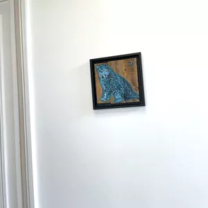 Le Félin bleu II, 20x20cm, mixed technique on wood (3)