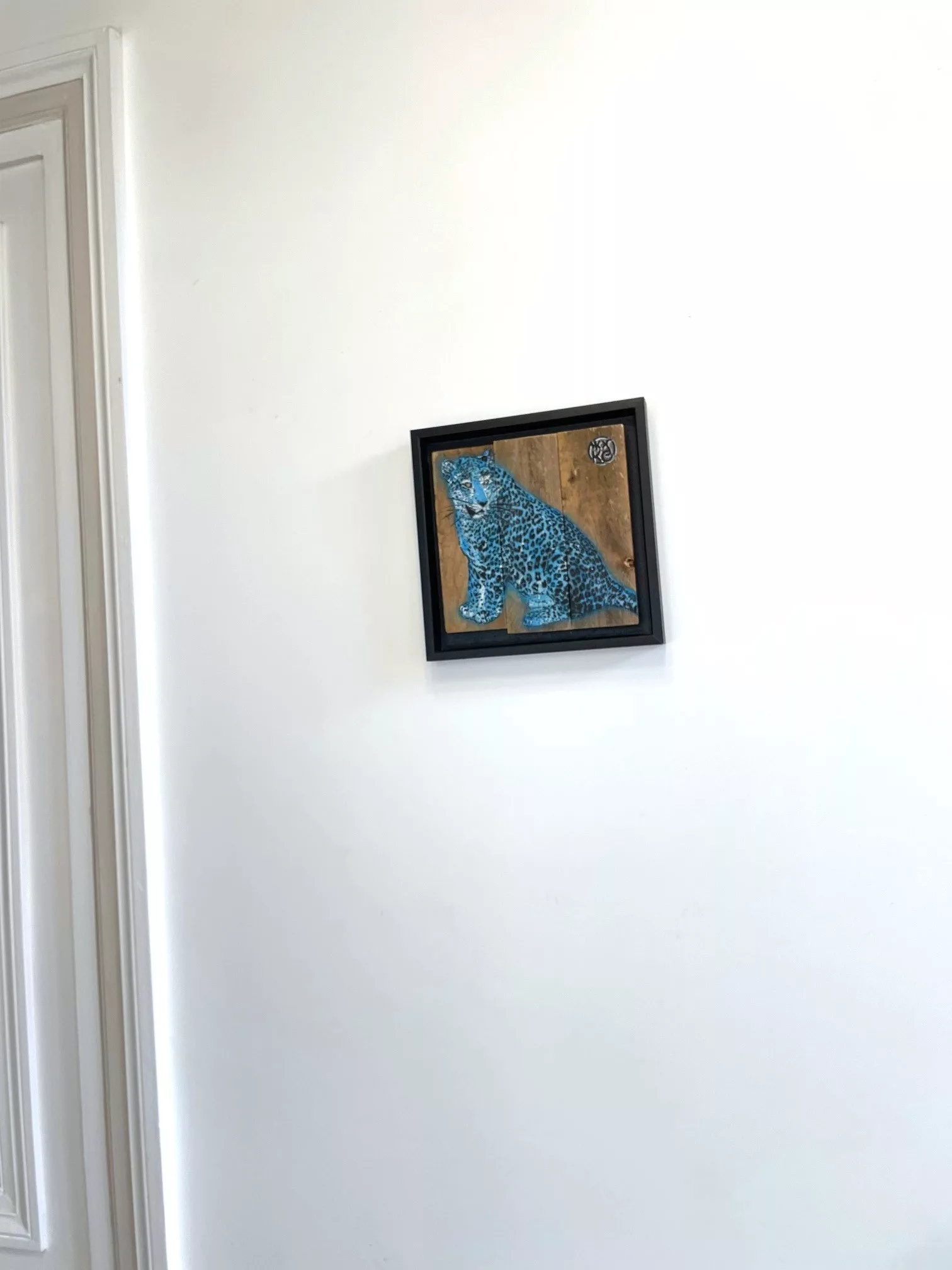 Le Félin bleu II, 20x20cm, technique mixte sur bois (3) Le Félin bleu II, 20x20cm, technique mixte sur bois (3)