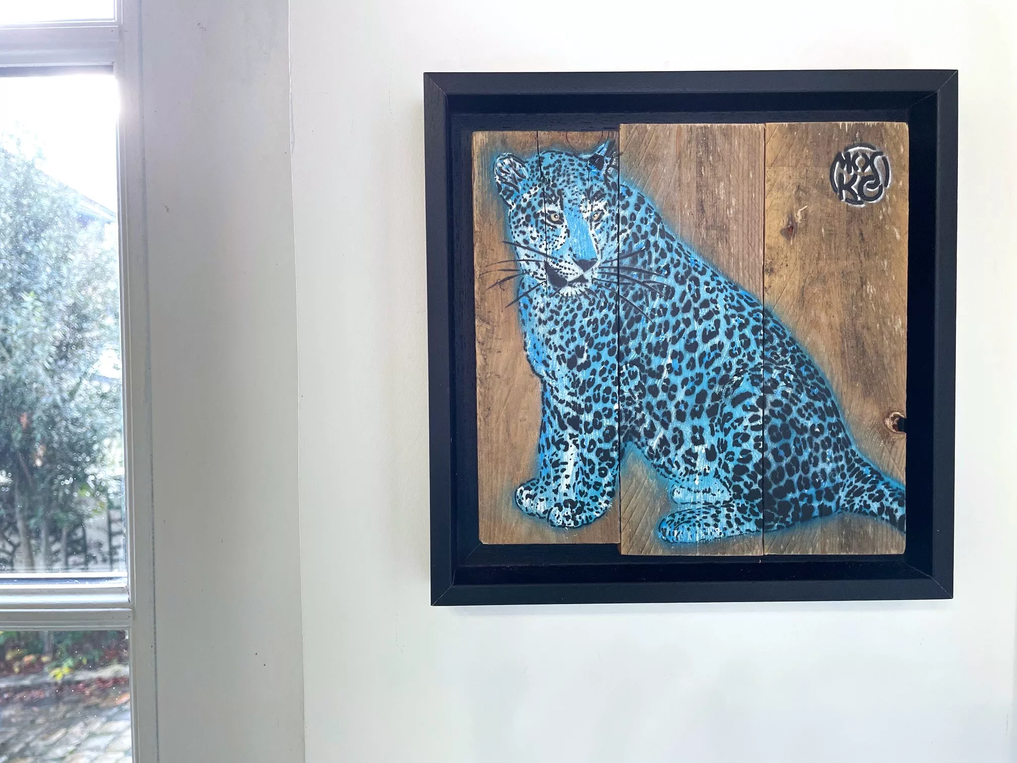 Le Félin bleu II, 20x20cm, technique mixte sur bois (5) Le Félin bleu II, 20x20cm, technique mixte sur bois (5)