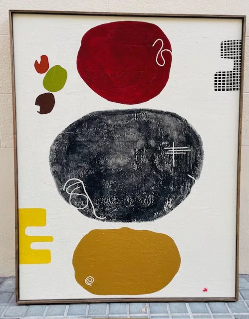 Sidobre 31, 142x112cm, toile coton enduite, acrylique, caisse americaine pin teinte