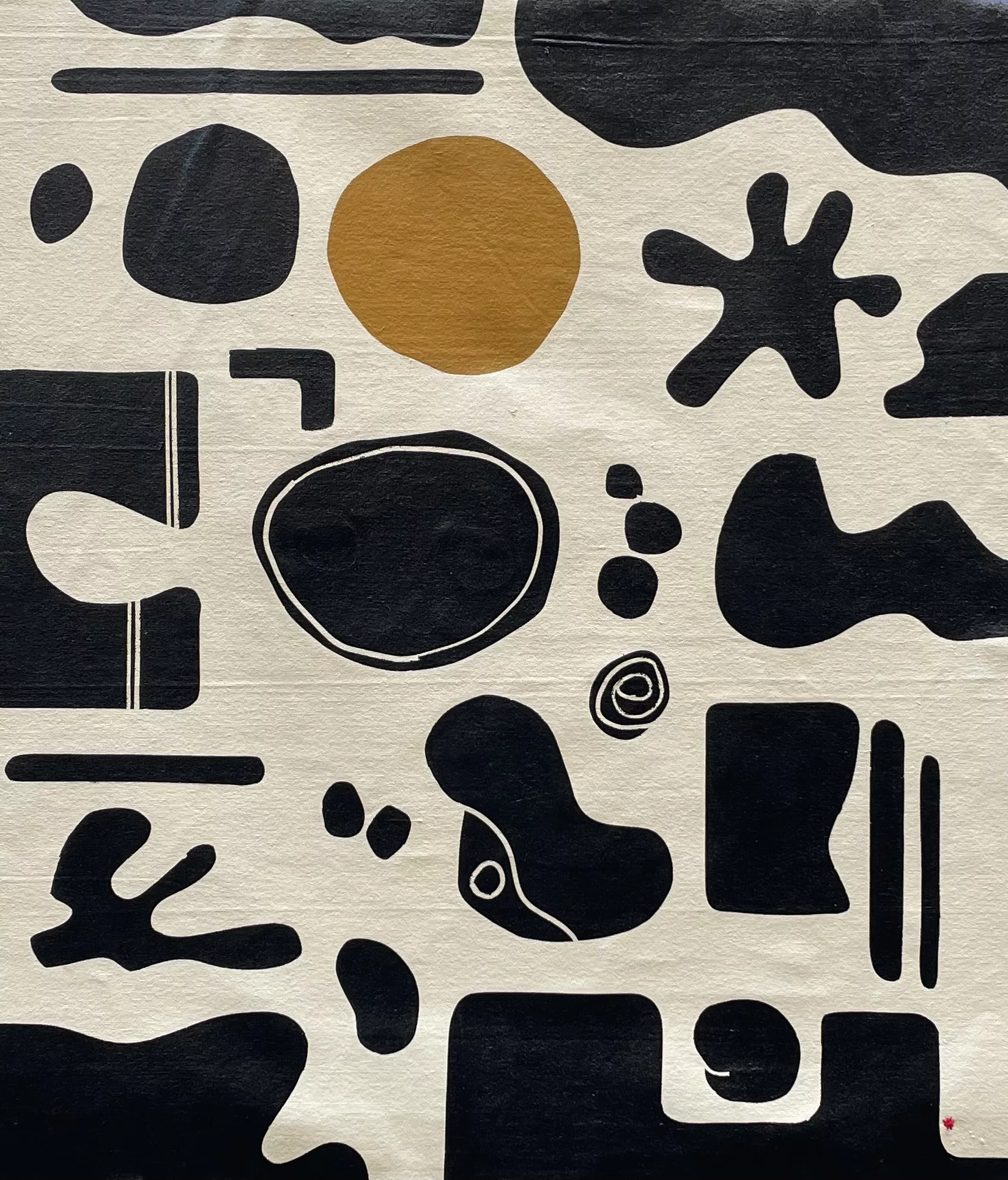 Karo noir, 140x110cm